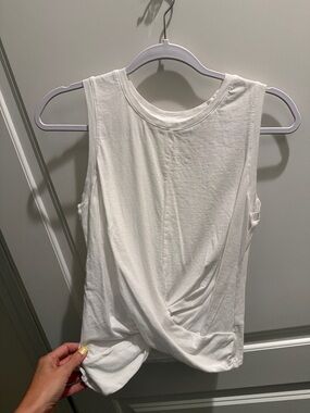SO White Twisted Front Tank Top